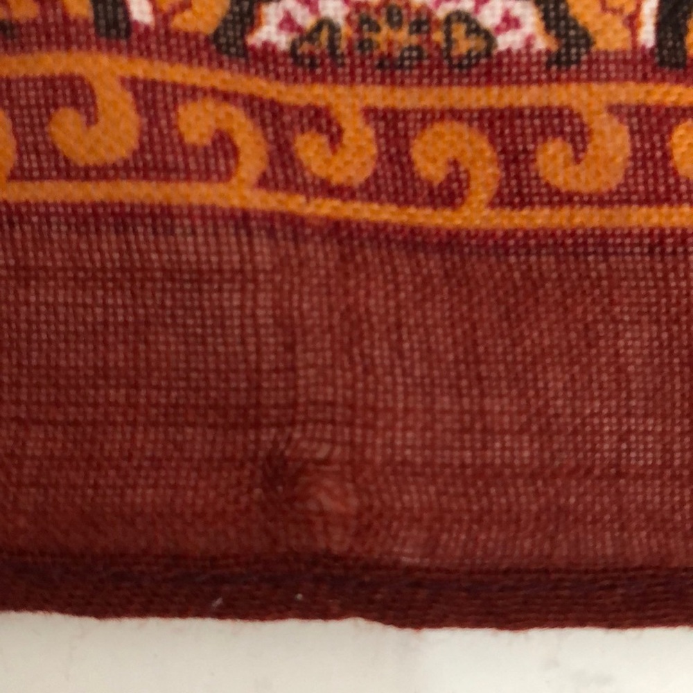 VTG Hattie Carnegie Paisley Wool Scarf/Wrap Square - Picture 7 of 7